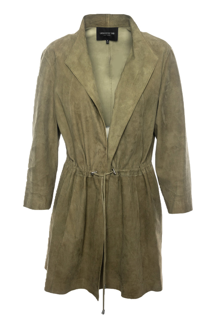 Lafayette 148 Size M Suede Open Front Over Coat