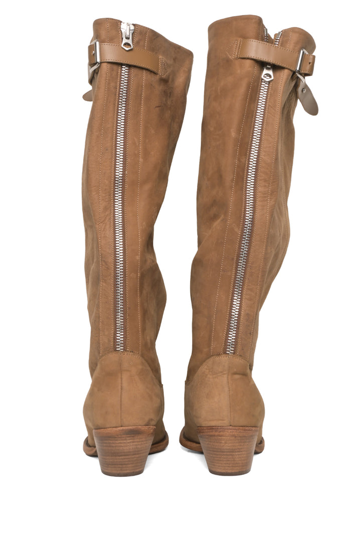 R13 Size 40 Distressed Slouch Cowboy Boots