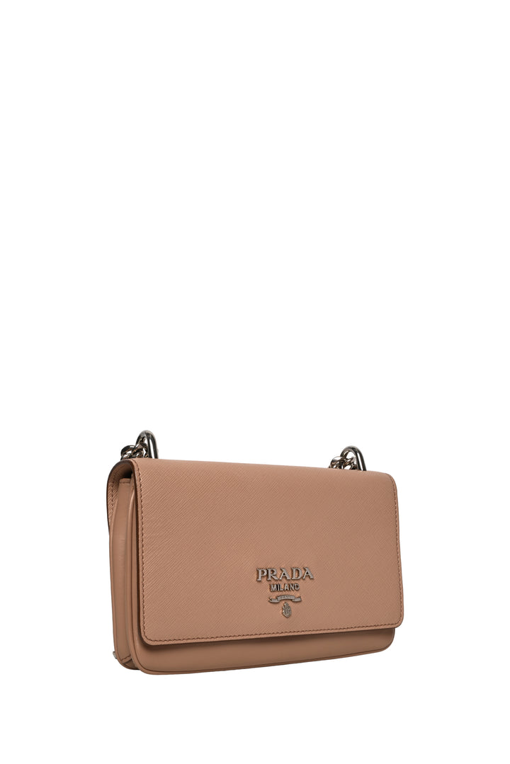 Prada Saffiano & Soft Calf Leather Chain Crossbody