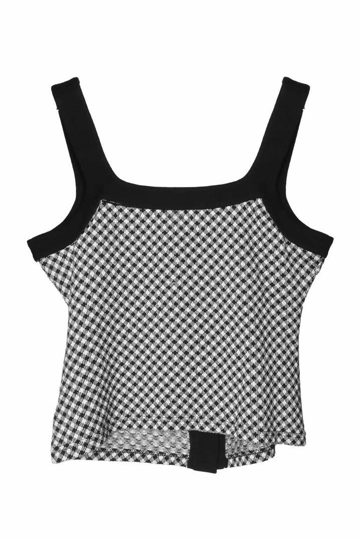 Balmain Size 38 Houndstooth Button Front Tank Top