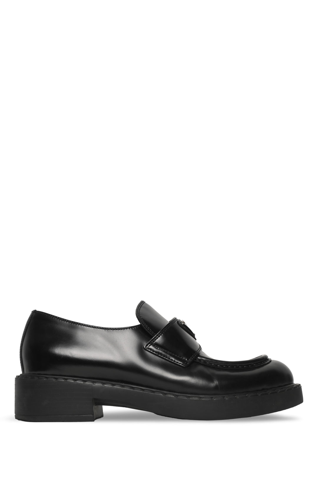 Prada Size 38 Chocolate Brushed Leather Loafers