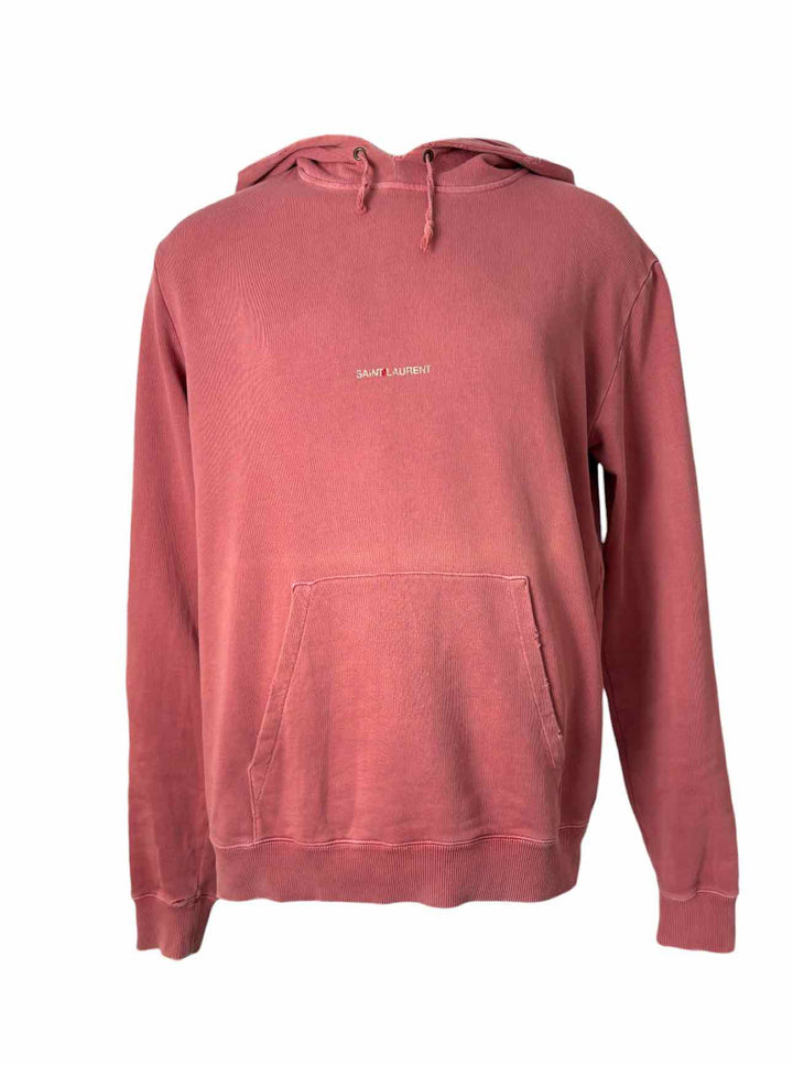 Saint Laurent Size M Men's Paris Pink Distressed Hoodie