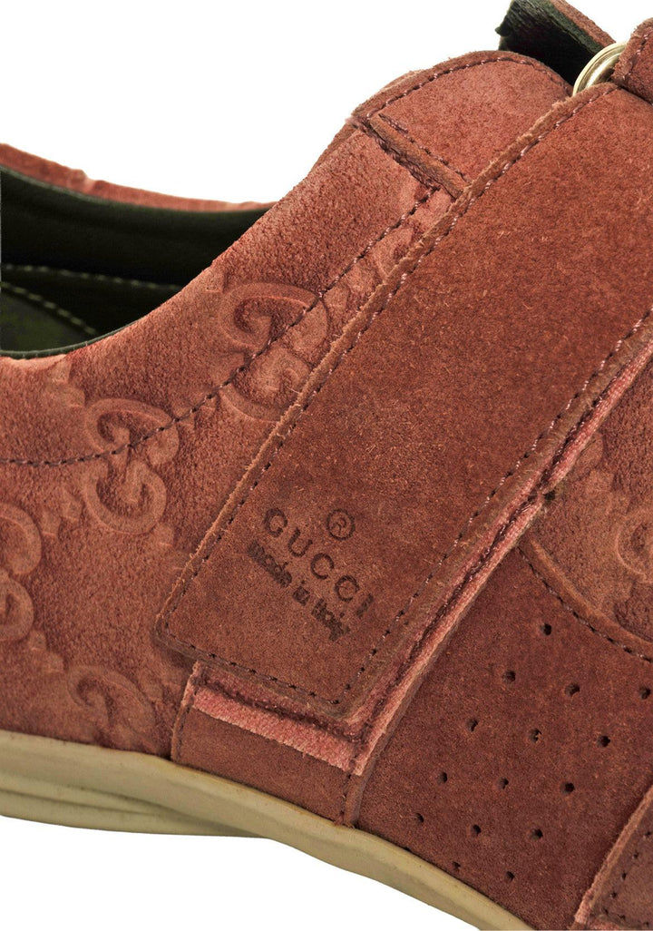 Gucci Size 40 Suede Monogram Sneakers