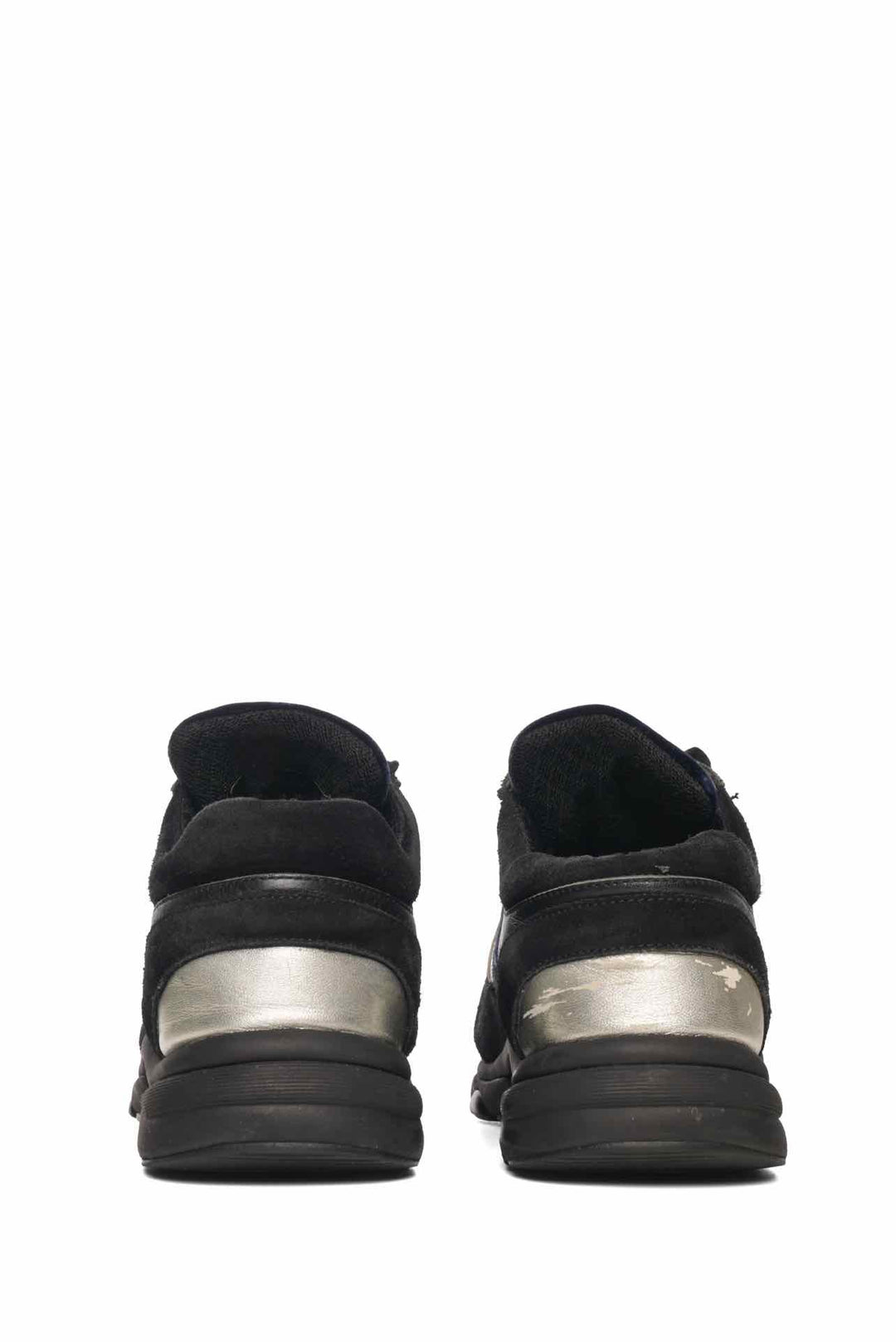 Chanel Size 37 Suede Velvet Lambskin CC Sneaker