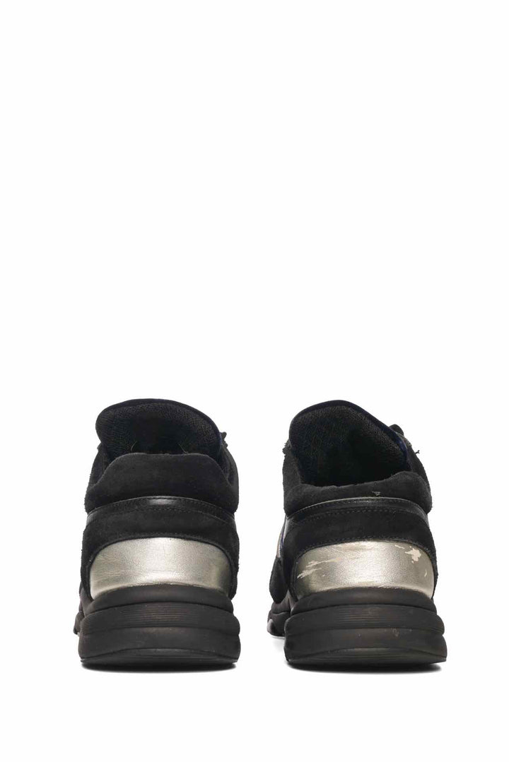 Chanel Size 37 Suede Velvet Lambskin CC Sneaker