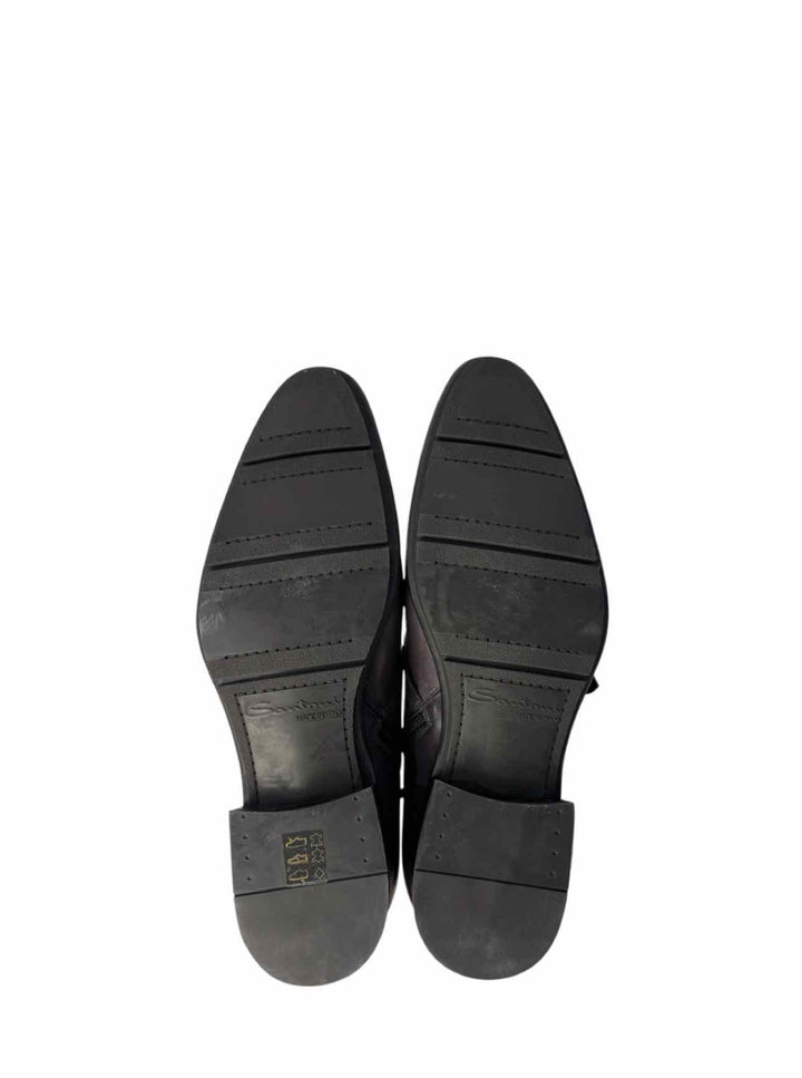 Santoni Size 10 Men's Burnished Leather Monk Strap Ankle Boots
