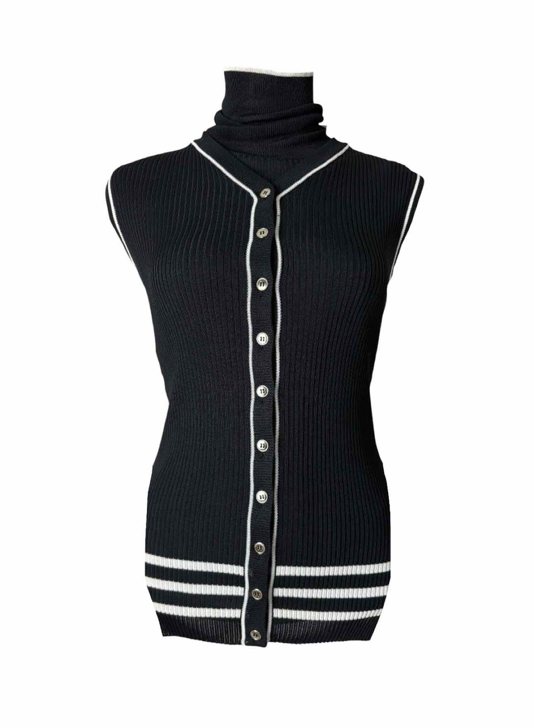 Dolce & Gabbana Size 44 Sleeveless Ribbed Sweater Set