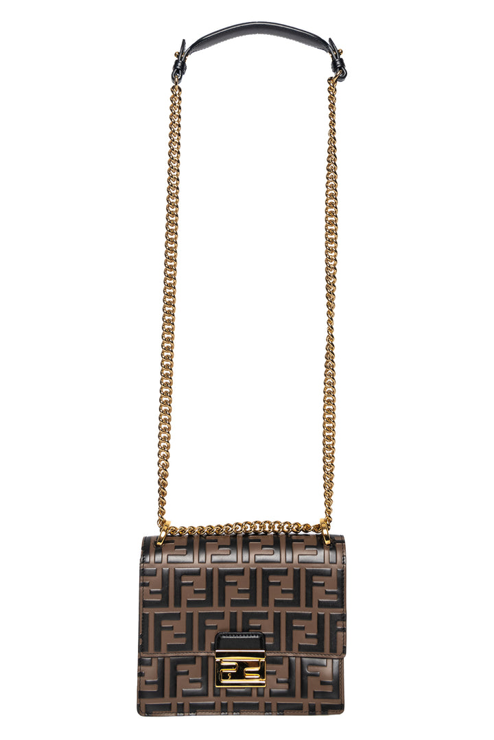 Fendi Embossed FF Small Kan U Shoulder Bag