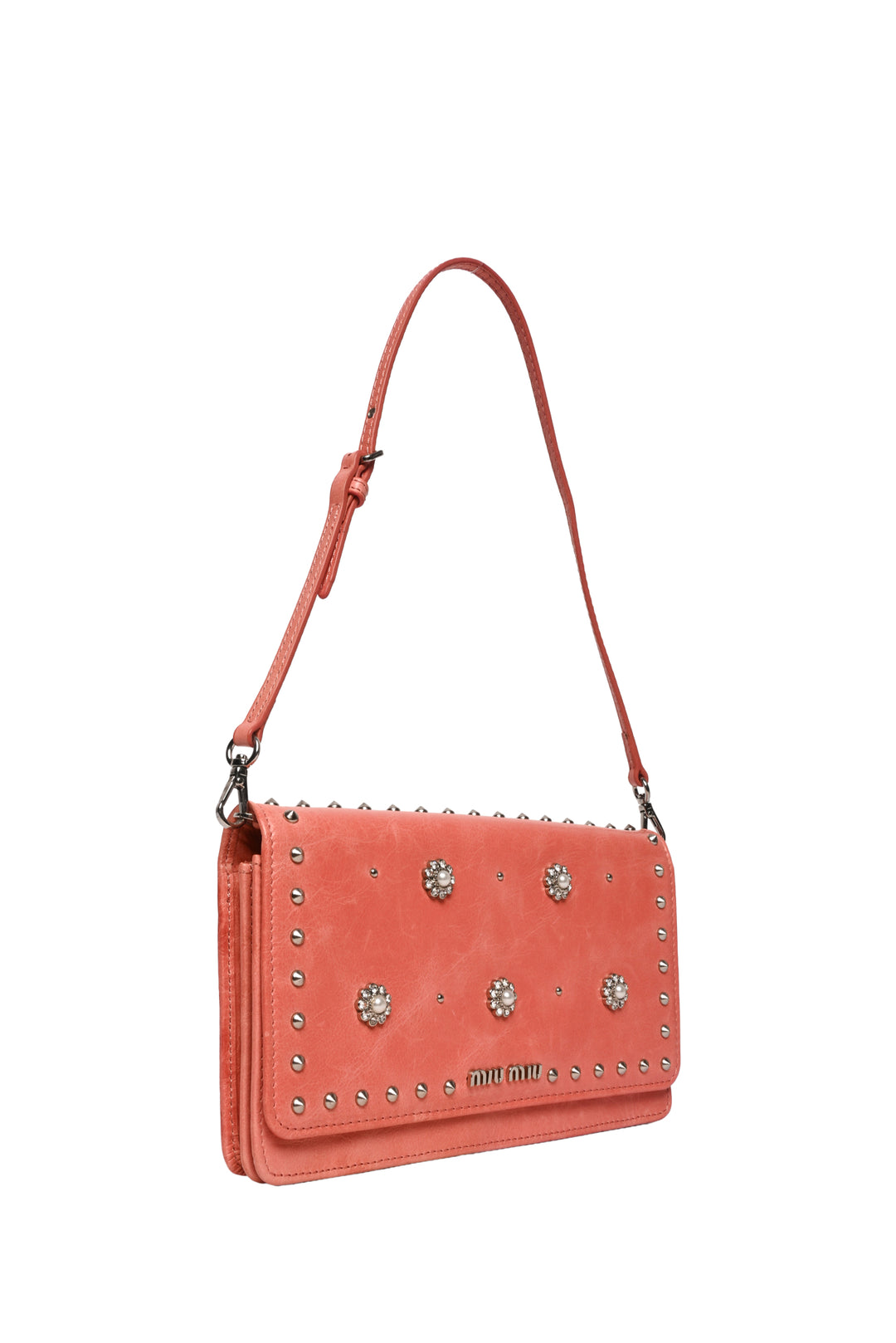 Miu Miu 2013 Flower Crystal & Stud Shoulder Bag