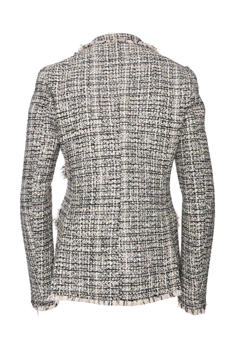 Giambattista Valli Size 42 Double Breasted Tweed Blazer