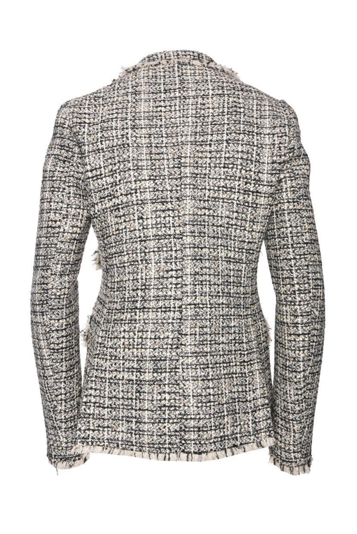 Giambattista Valli Size 42 Double Breasted Tweed Blazer