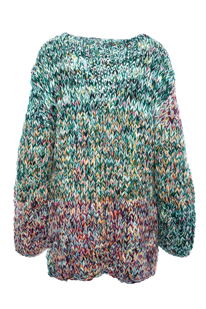 Missoni Size 44 Chunky Knit Cashmere Open Front Cardigan