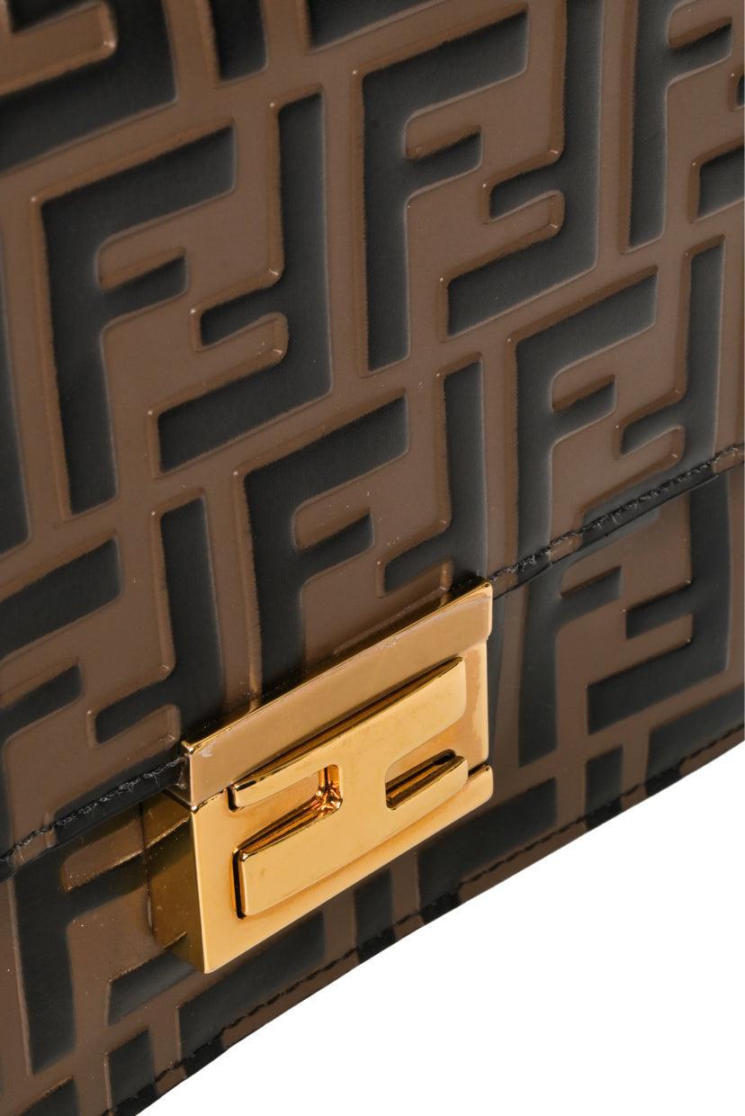 Fendi Kan U Small Zucca Embossed Shoulder Bag