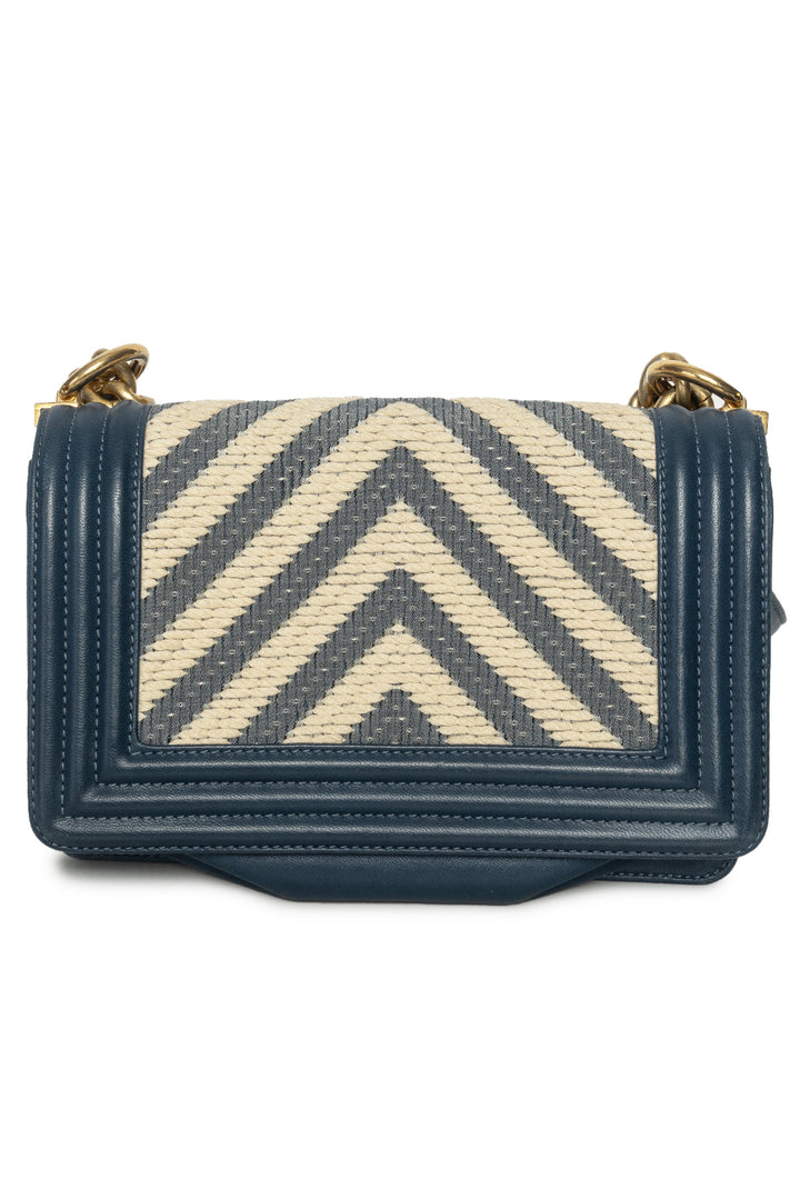 Chanel Chevron Braided Small Boy Flap Bag