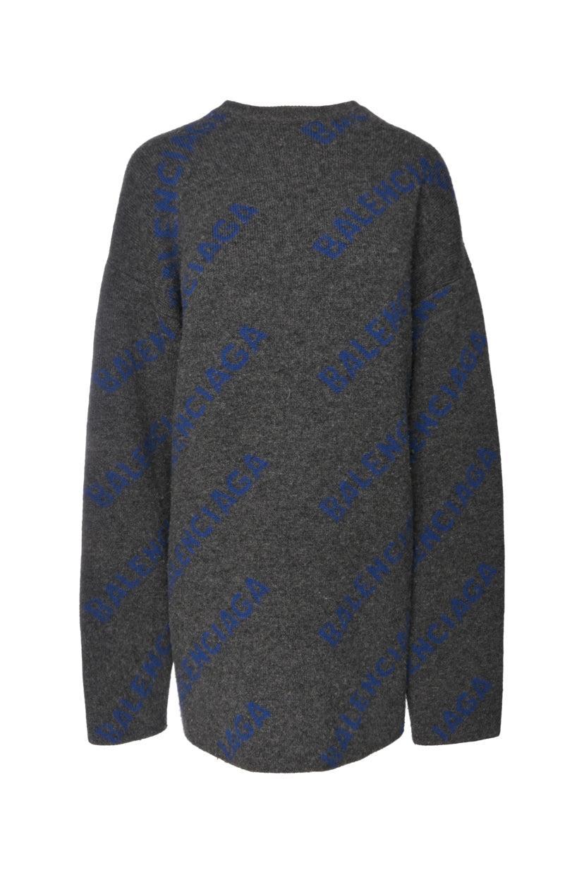 Balenciaga Size S Allover Logo Sweater