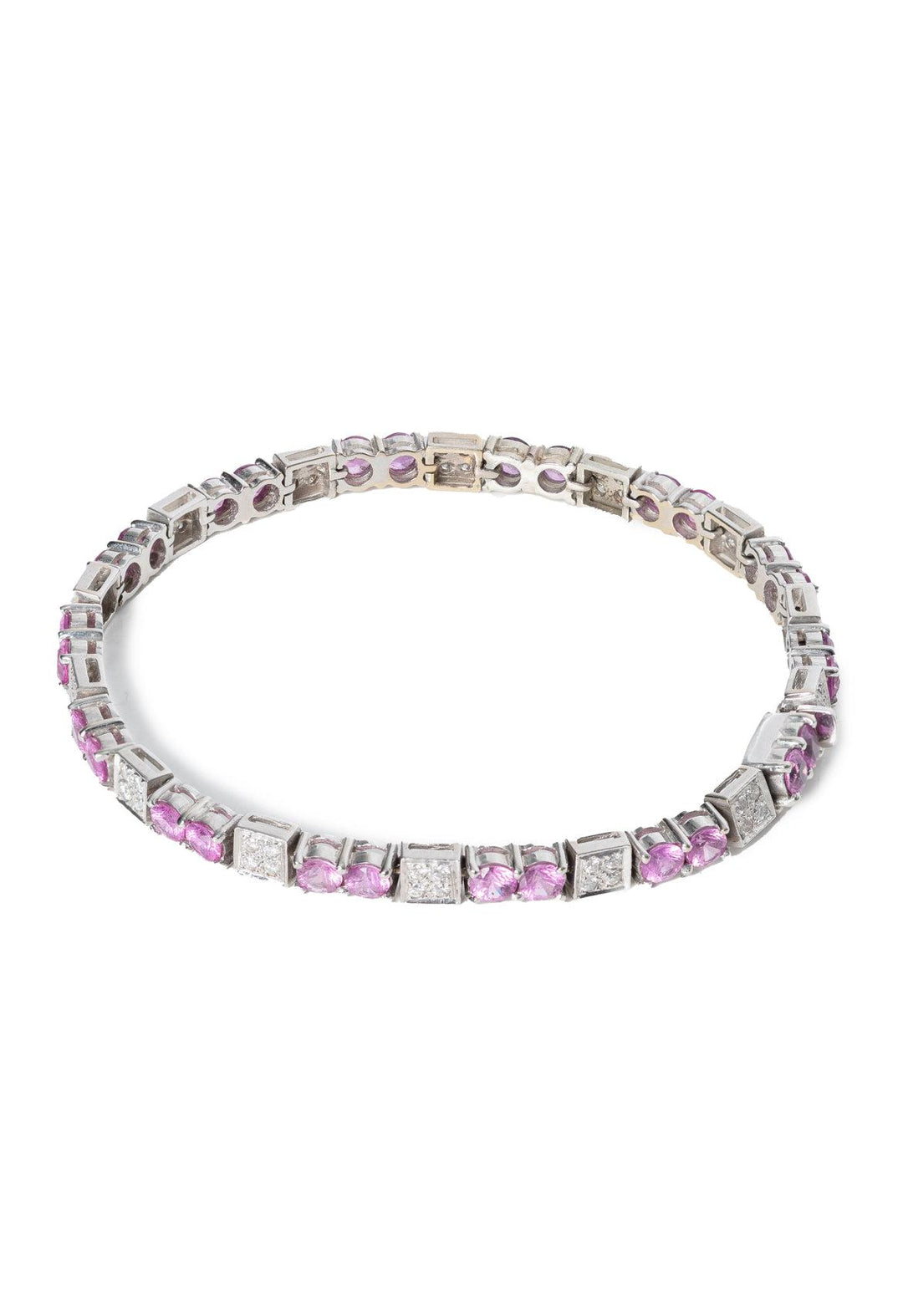 18K White Gold, Sapphire & Diamond Bracelet