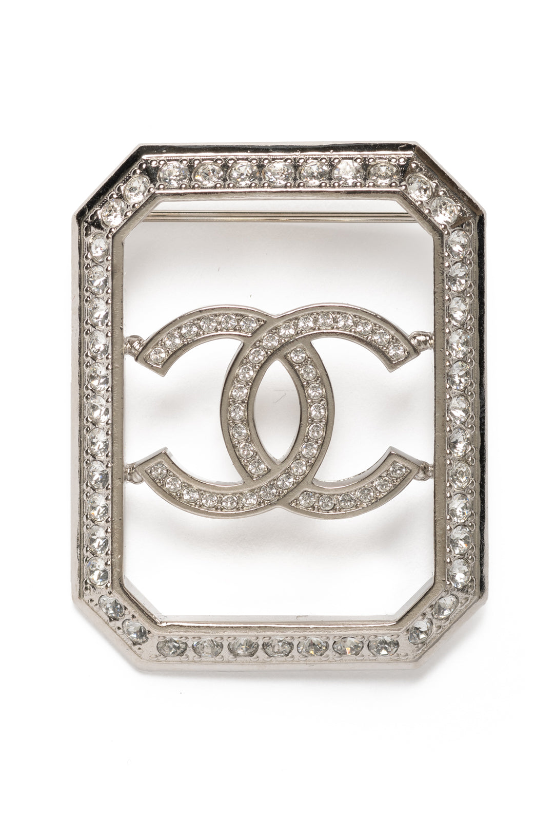 Chanel 2018 CC Crystal Rectangle Brooch