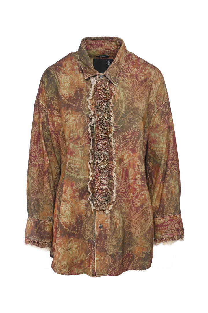 R13 Size XS Drop Neck Tuxedo Shirt