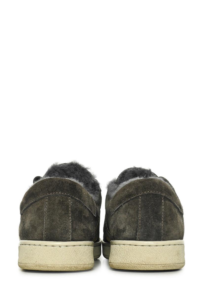 Brunello Cucinelli Size 36 Monili Bead & Fur Lined Suede Low Top Sneaker