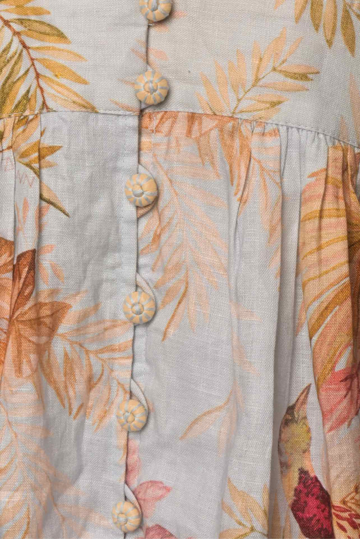 Zimmermann Size 2 Ascension Linen Mini Floral Dress