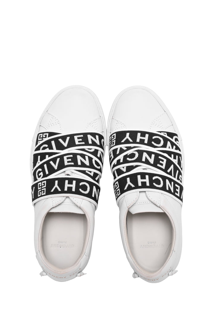 Givenchy Size 35 Urban Street Logo-Jacquard Leather Slip-On Sneaker