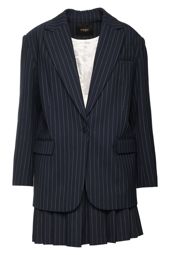 Maje Size M/L Pinstripe Blazer & Skort Set