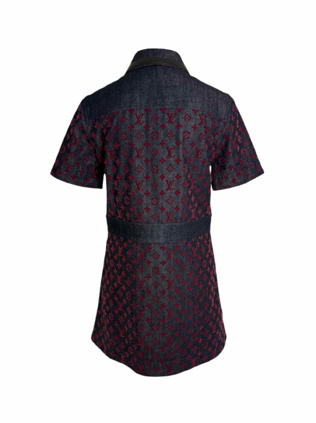 Louis Vuitton Size 38 Flocked Monogram Denim Dress