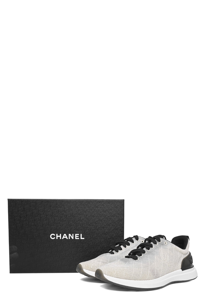 Chanel Size 42 CC Embroidered Mesh Low Top Sneaker