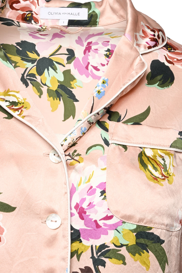 Olivia Von Halle Size 1 Silk FLoral Pajamas