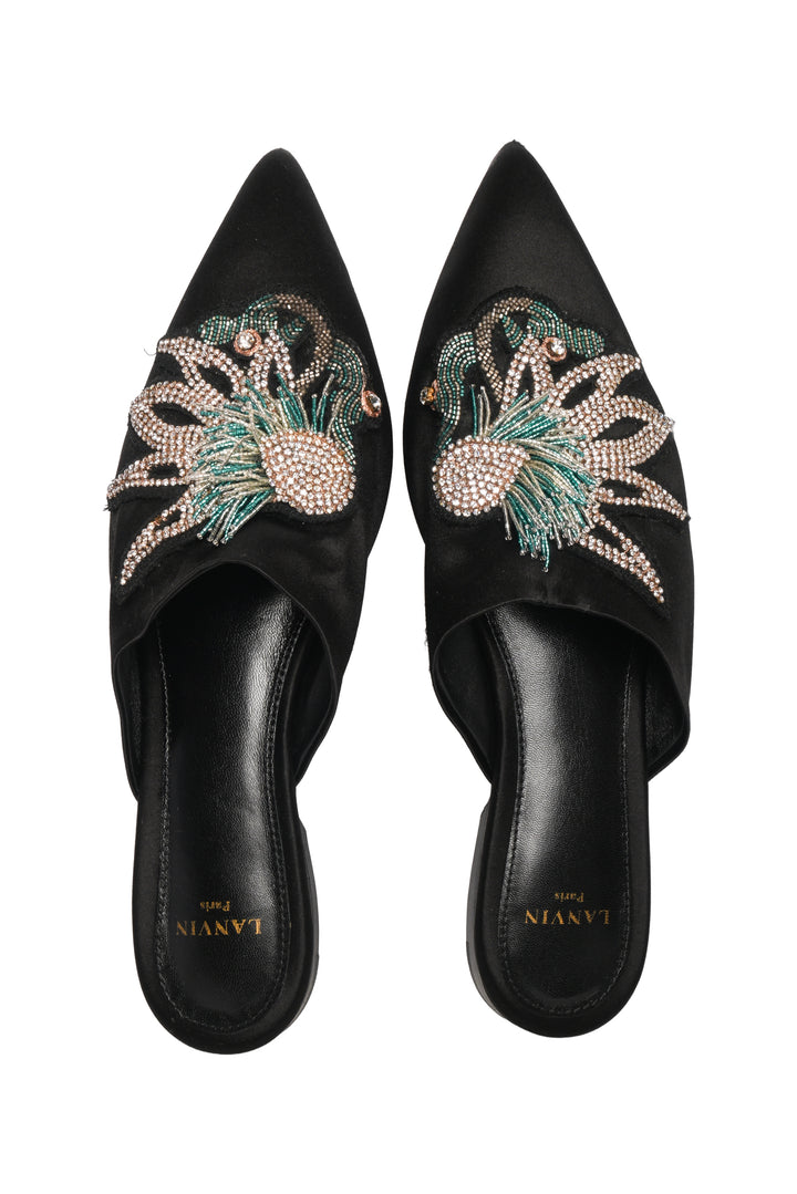 Lanvin Size 40 Satin Mules