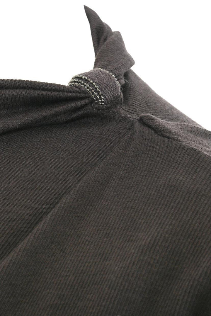 Brunello Cucinelli Size S Gathered Embellished Turtleneck T-Shirt