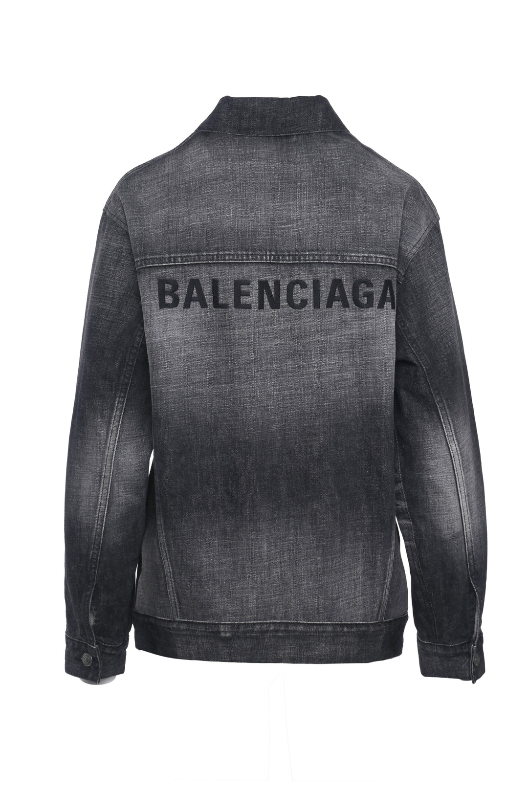 Balenciaga Size 34 2019 Embroidered Back Logo Denim Jacket