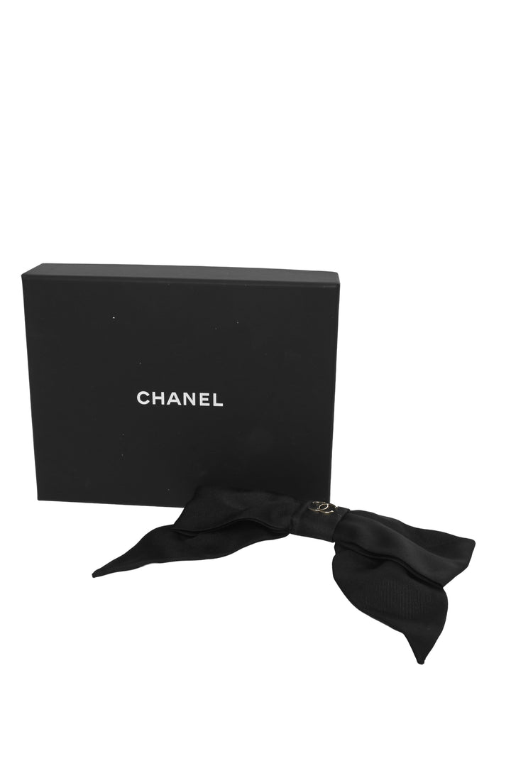 Chanel 2024 Silk Bow CC Hair Clip