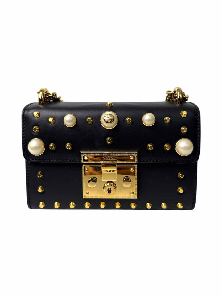 Gucci Small Studded Leather Padlock Purse