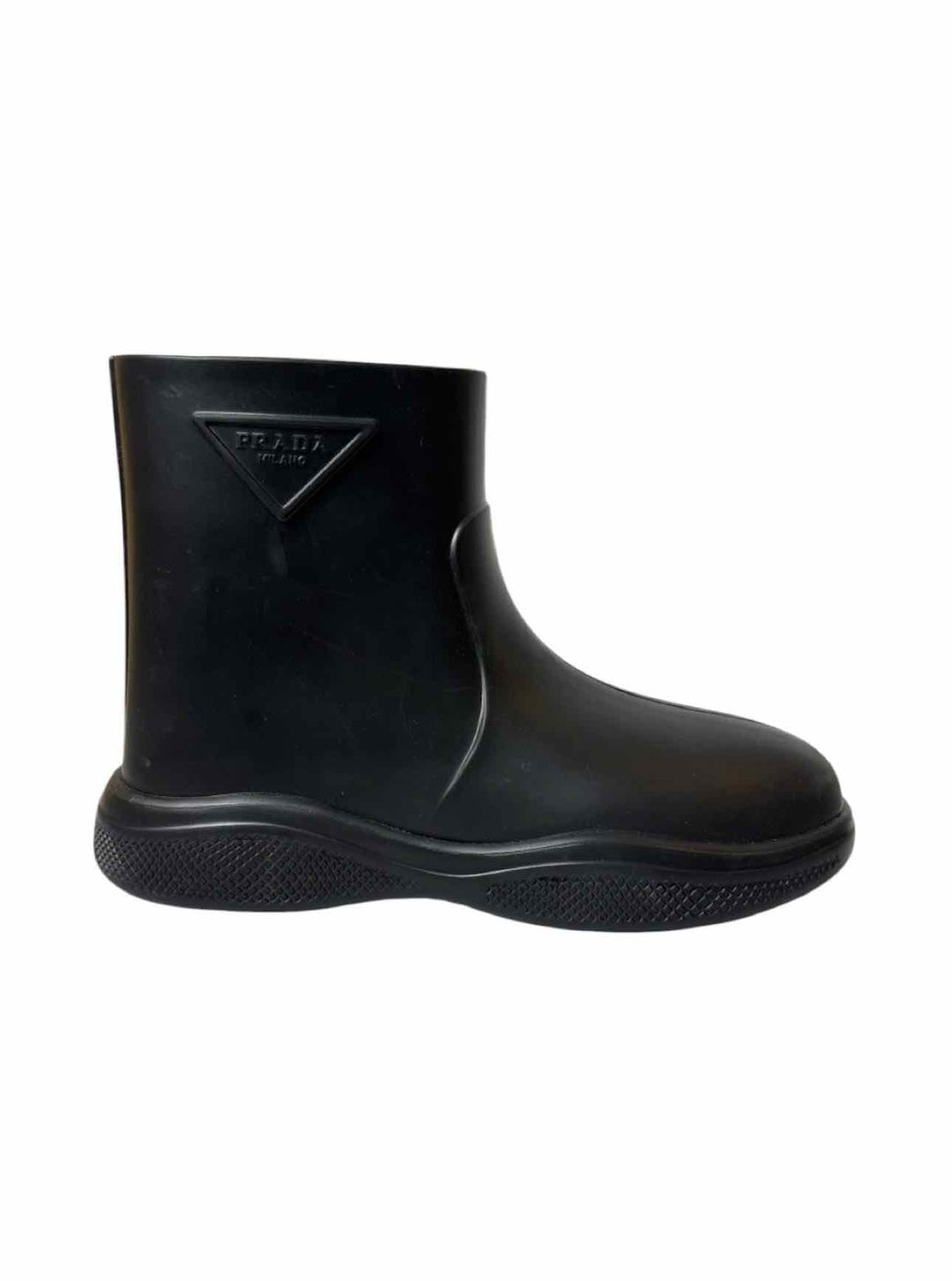 Prada Size 38 Mellow Rubber Ankle Boots