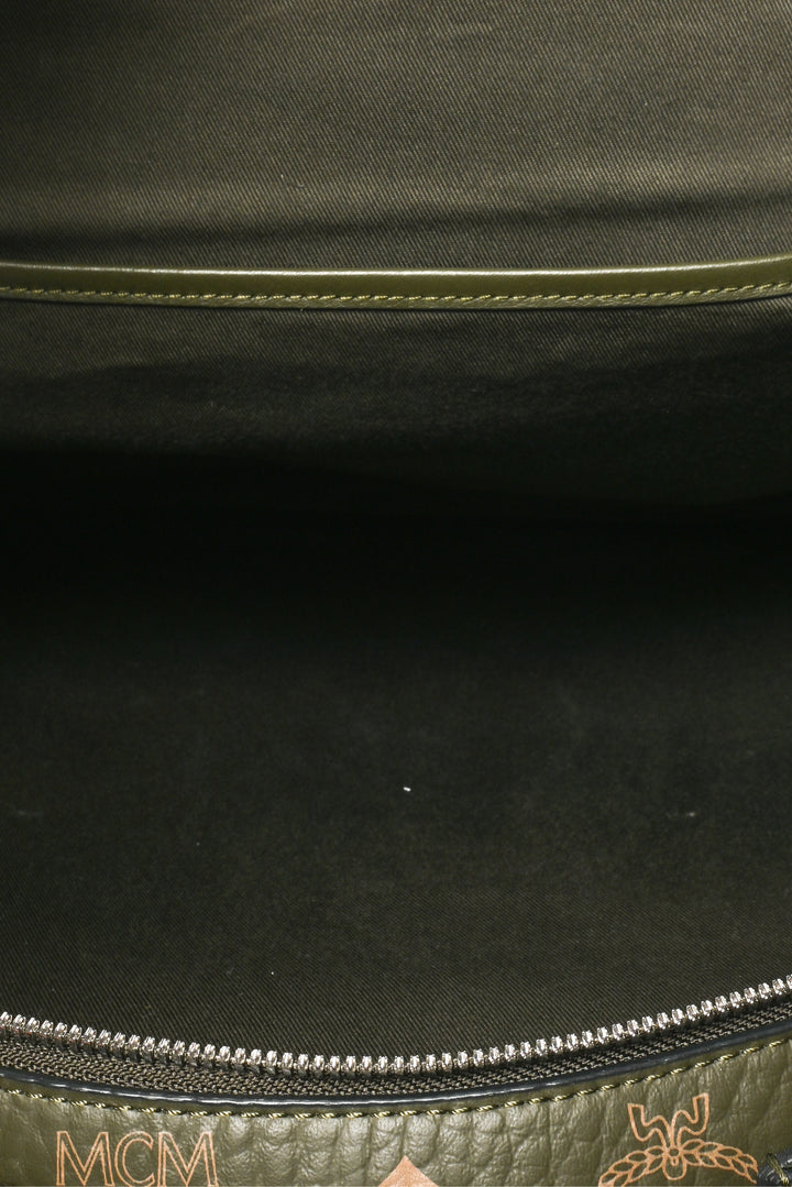 MCM Stark 40 Sea Turtle Green Visetos Canvas BackPack