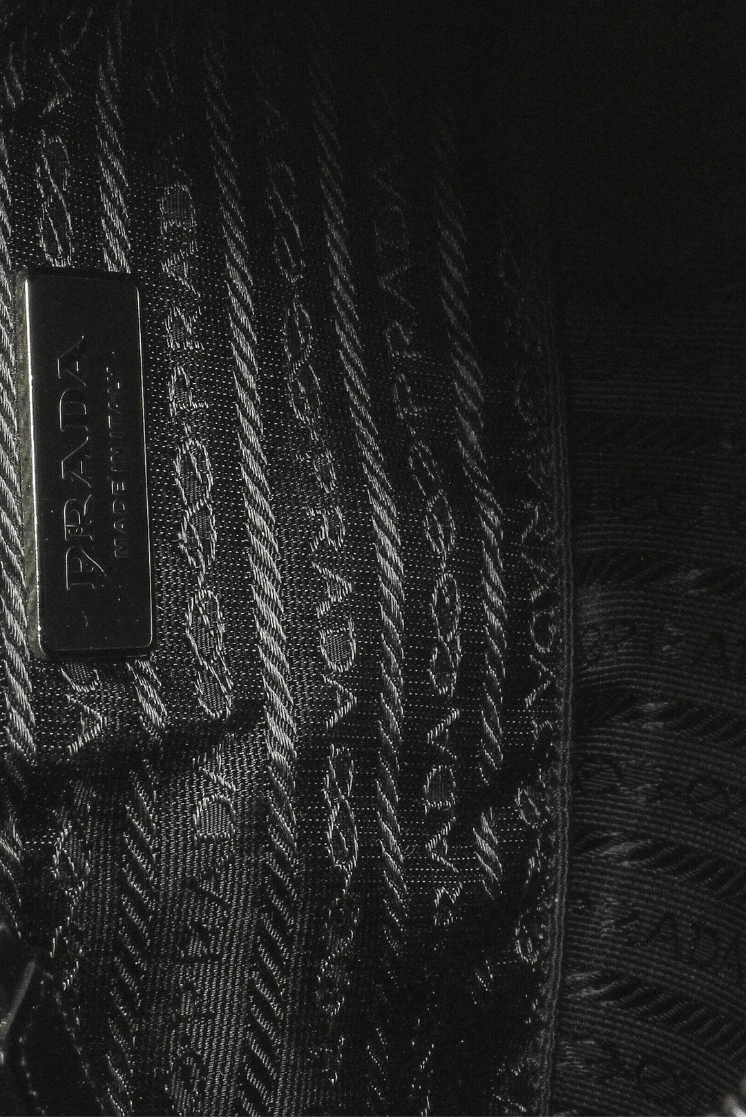 Prada Vintage 1990s Leather Flower Applique Nylon Shoulder Bag