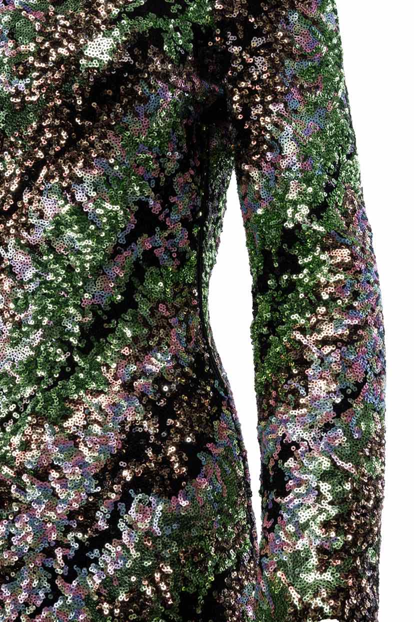 Halpern Size 38 Sequin Maxi Dress