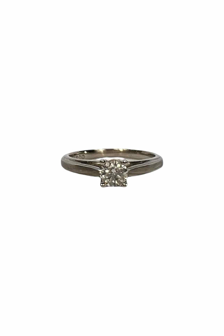 Peoples Size 5 14kt white gold solitare Ring