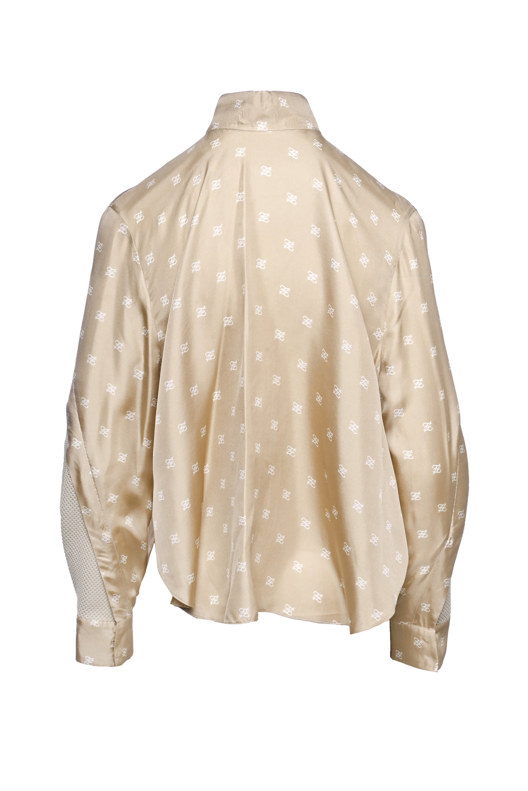Fendi Size 6 Calligraphy Monogram Print Silk Tops