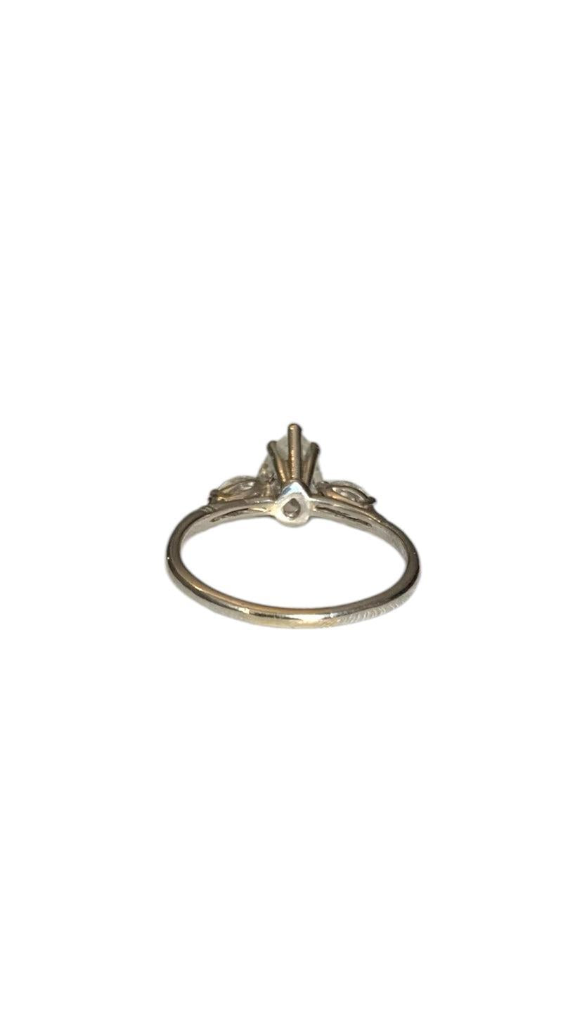 Platinum pear diamond with 2 marquise diamond Size 7.5 Ring