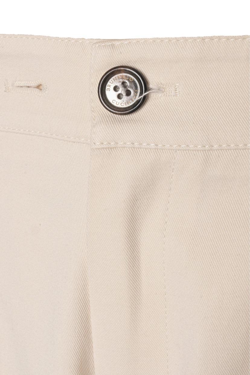 Brunello Cucinelli Size 6 Pleated Cotton-Blend Pants