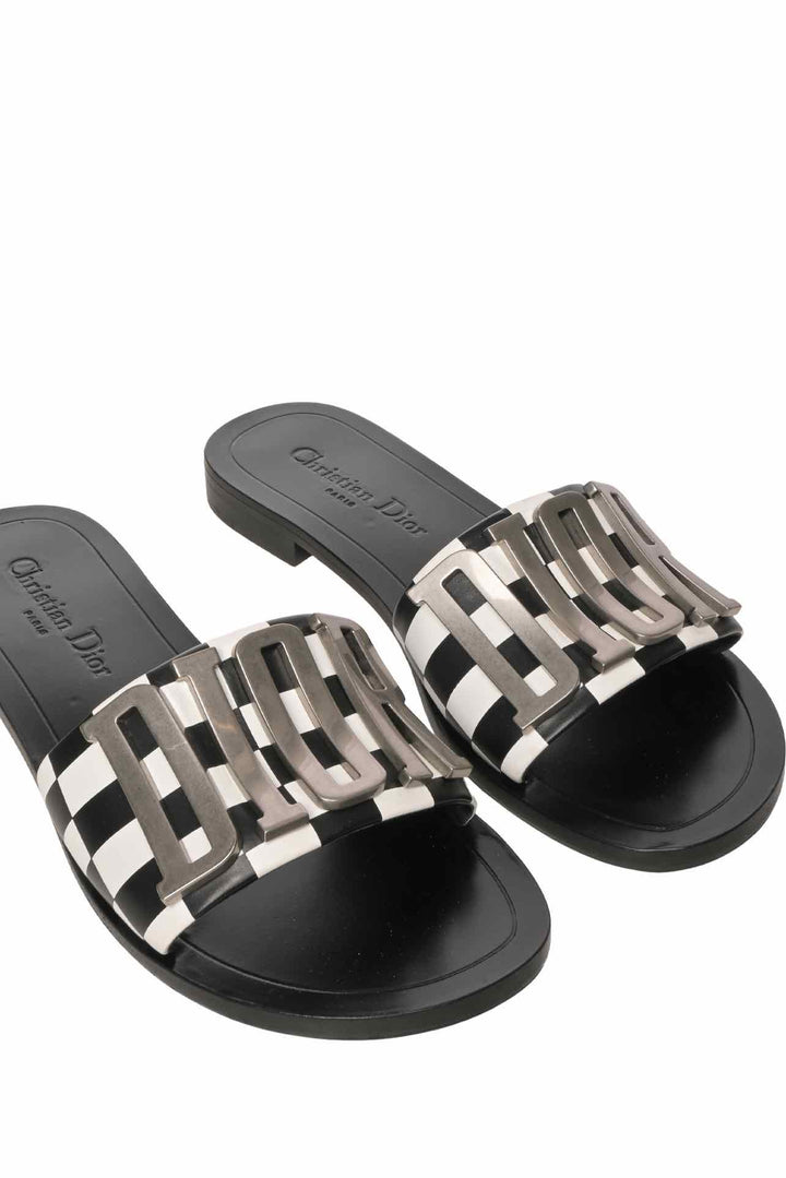 Dior Size 37 Dio(r)evolution Leather Slide Sandals