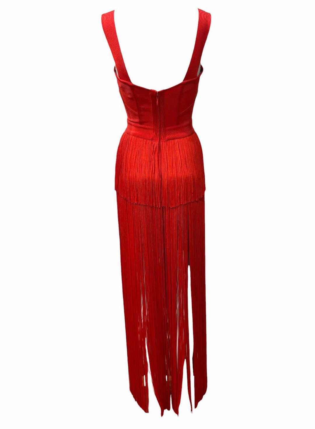 Herve Leger Size XS Ottoman Fringe Maxi Dress