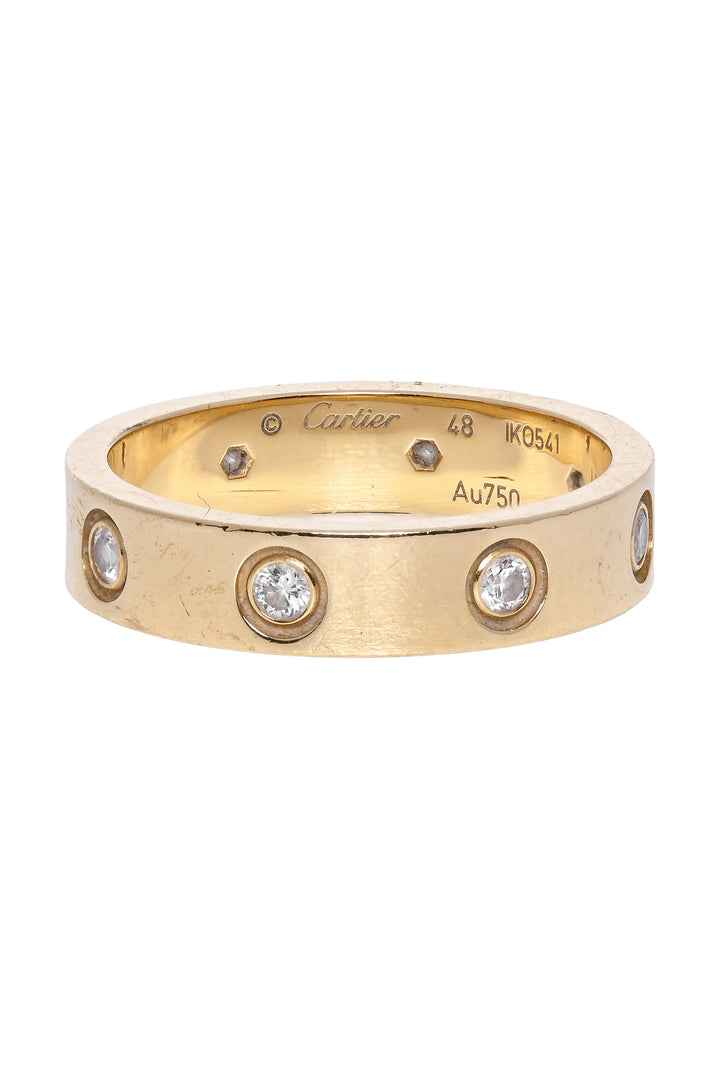 Cartier Size 4.5 2021 18K Yellow Gold 8 Diamond Love Ring