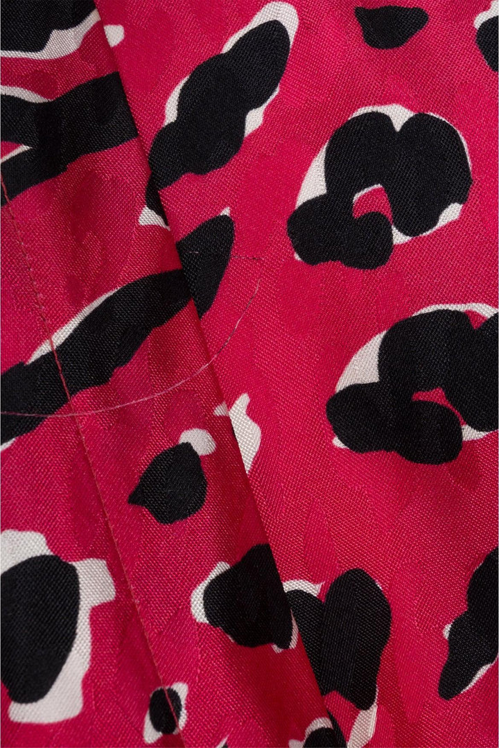Valentino Size 42 Leopard Print Silk Wrap Blouse