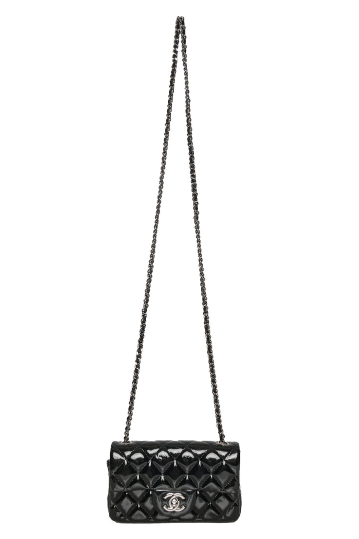 Chanel 2012-2013 Quilted Patent Rectangular Extra Mini Flap Crossbody