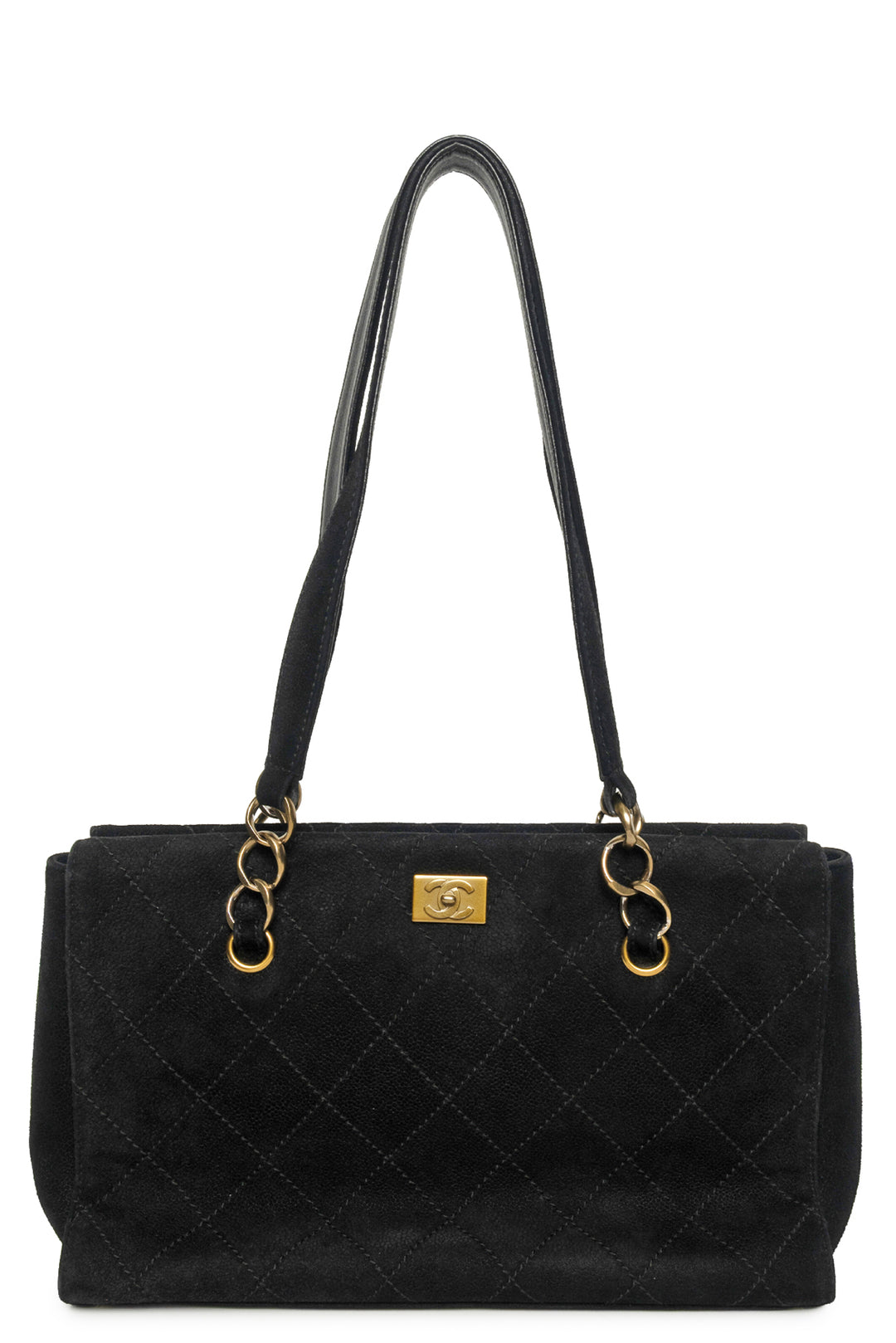Chanel 2003 Quilted Nubuck Leather Wild Stitch Shopping Tote