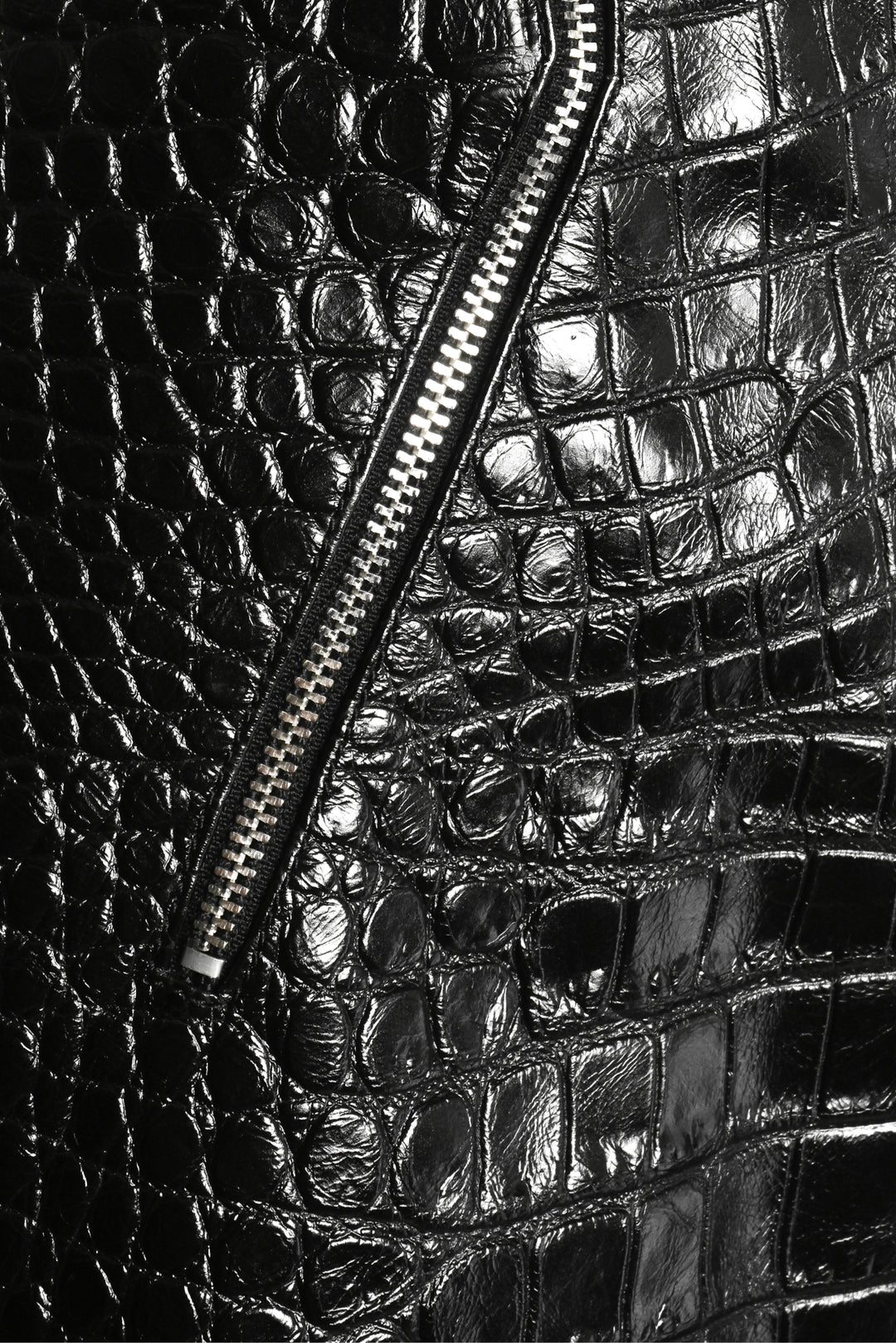 Saint Laurent Size 38 2015 Croc Embossed Leather Mini Skirt