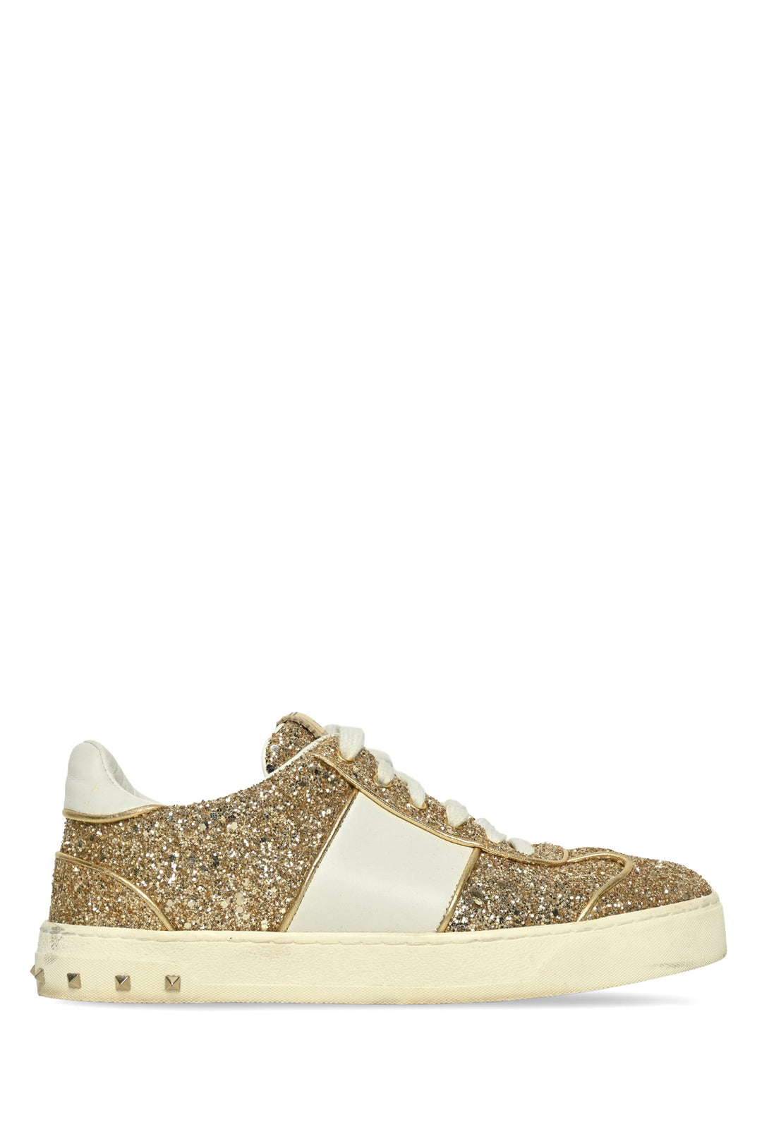Valentino Size 36.5 Rockstud Glitter Sneakers